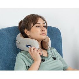 GLOBAL RELAX® | TENZO Mini Cervical Massager Cushion | 6 Massage Modes | Ergonomic Design Pillow | Portable I Standalone | Relaxes and relieves Muscle Soreness