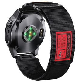 Nylon Quickfit 26mm Watch Bands Compatible with Fenix 6X Pro Band,Nylon Velcro Sport Band for Fenix 7x pro sapphire solar/Fenix 7X/Fenix 6X/Fenix 5X/Fenix 5X Plus/Fenix 8 51mm Smartwatches