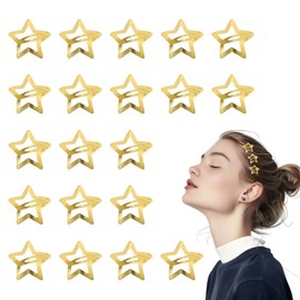Huotflame Stern Haarspangen 20 Stück – Metall BB Clips in Gold & Silber – Y2K Haarschmuck für Damen & Mädchen – Kawaii Haarspange für Alltag, Party & Festival Looks (Gold)