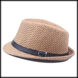 White Fang CZ895 Hat, Hat, Straw Hat, Leather Buckle, Fashionable, Casual, Men's, Women's, beige, Free size
