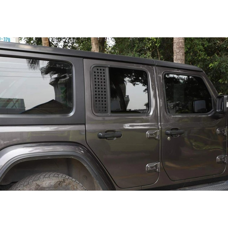 SDeelCase Black Off-Road Tactical Quarter Window Cover trim For 18-UP