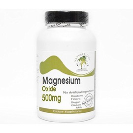 Magnesium Oxide 500mg ~ 100 Capsules - No Additives ~ Naturetition Supplements