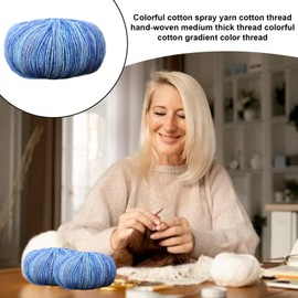 Variegated Yarn - Multicolored Gradient Cotton Medium-Thick - 5X Comfortable Soft Yarn Cakes for Crocheting, Scarf Shawl Yarn for Hand Crocheted Knitting Handicrafts