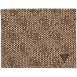 GUESS Men Vezzola Smart 4g Logo Bi-fold Wallet, Beige/Brown, TU EU