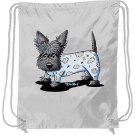 inktastic Scottie in PJs Drawstring Bag White - KiniArt 2e34