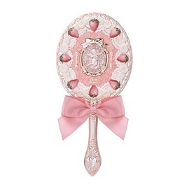 Flower Knows Espejo de mano de fresa Cupido, espejo vintage portátil, espejo de princesa elegante y bonito con mango largo, regalo para niñas y mujere
