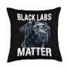 Black Labs Matter Throw Pillow