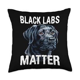 Black Labs Matter Throw Pillow