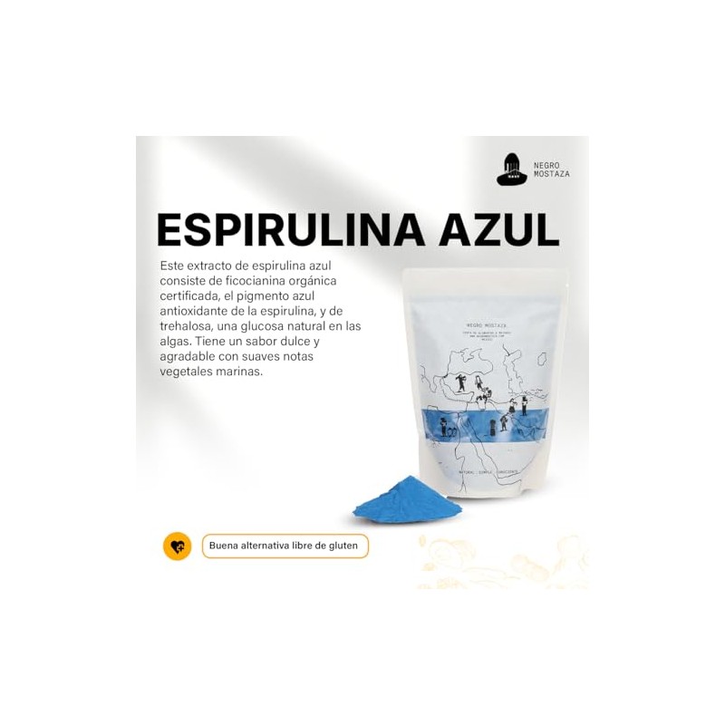 NEGRO MOSTAZA Espirulina Azul en Polvo - bolsa de 500gr