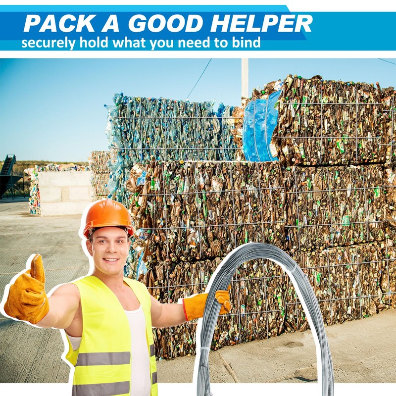 Therwen 100 Roll 14 ft Galvanized Steel Wire Bulk, 2