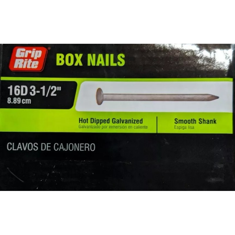 Grip-Rite 5 Lbs Grip Rite Smooth Shank 16D 3-1/2" Box