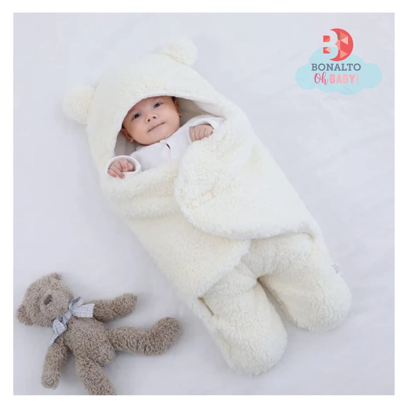 Manta con Capucha de Oso para Bebé, Saco para Dormir