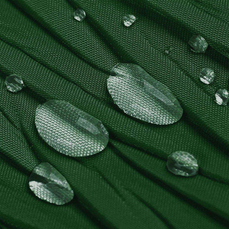 Tititex Dark Green Crumpled Shower Curtain, Textured Heavy Duty 156GSM