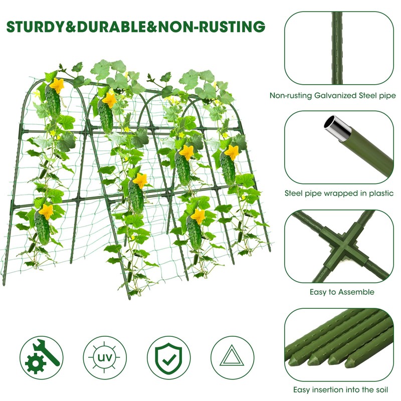 MQHUAYU Cucumber Trellis for Raised Bed,U-Shape Garden Trellis for Climbing