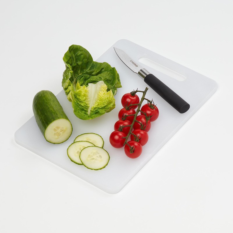 Chef Aid Poly Chopping Board, White, 15.5 x 25.5 x