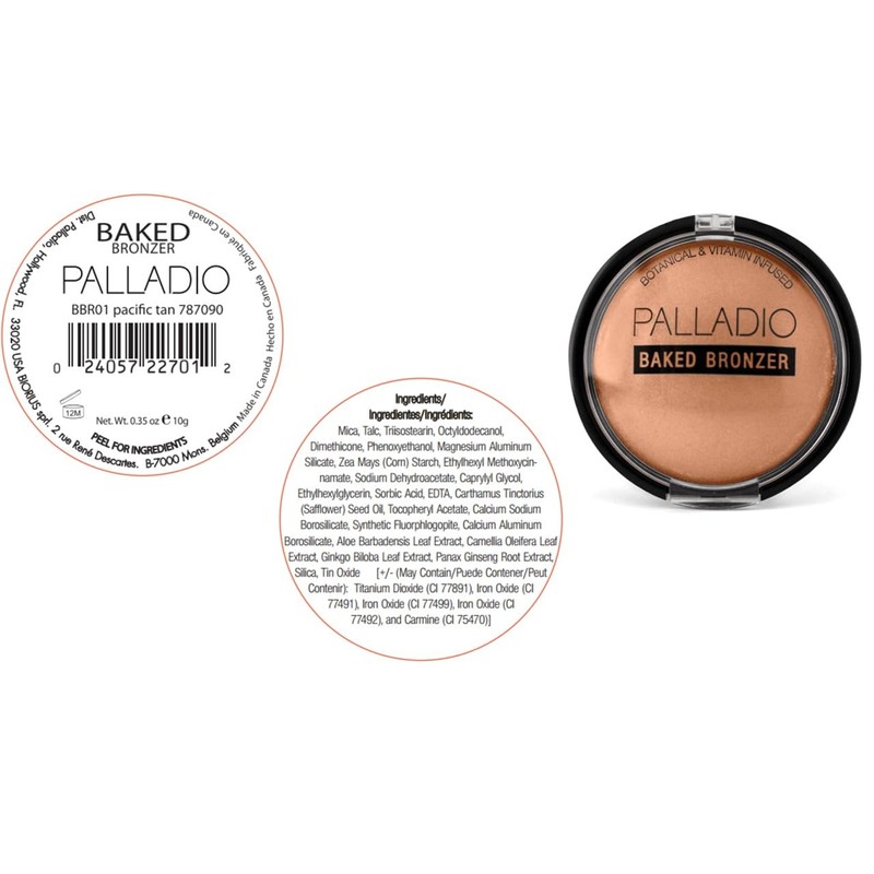 Palladio Baked Bronzer, Highly Pigmented and Easy to Blend, Shimmery
