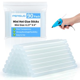 Mini Hot Glue Sticks, Clear Glue Gun Sticks for Metal, Wood, Glass DIY Art Craft & School Projects Craft, Bond (90 Pcs 4" X 0.27")