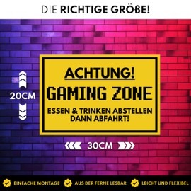 Gaming Room Decoration Sign (30 x 20 cm) - Gaming Decoration Sign Gaming Zone as Room Decoration Teenager and Gamer