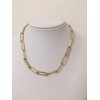 Rectangle Link Necklace,Women Oval Link Chain Necklace Choker Flat Paperclip