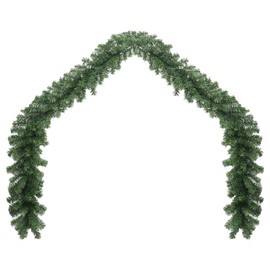 vidaXL 16.4' Christmas Garland with LED Lights | Indoor and Outdoor Suitable | Low Power Consumption | 4 Lighting Modes | Reusable | Warm White LEDs | Adjustable Shape