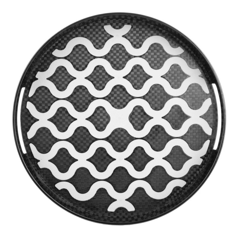 Olympia Kristallon PC Round Non Slip Tray with Handles -
