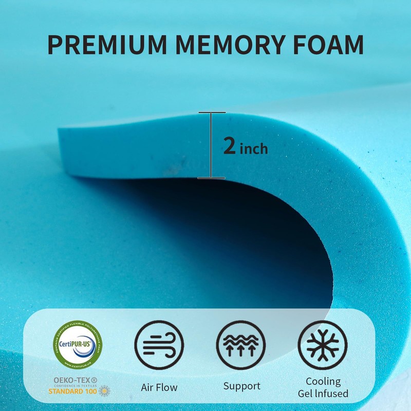 4 inch Dual Layer Queen Mattress Topper for Back Pain
