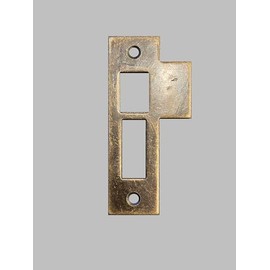 Generic 3-1/2"" Antique Brass Door Strike Plate Latch for Mortise, Striker, Keeper, Replacement, Solid Brass, 3.5"", 312AB