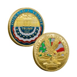 Donald J.Trump 47th Presidential Inauguration Commemorative Challenge Coin – Gold-Plated, Keep Merica Great, Collectible Gift for Supporters & History Enthusiasts