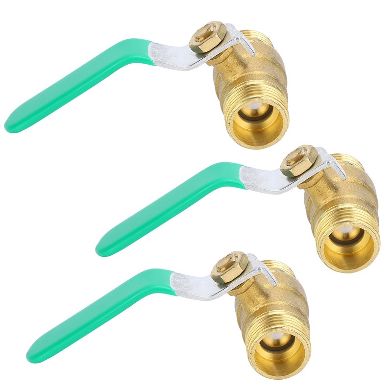 3Pcs Ball Valve Dual Male 1/2in Thread Switch Water Pipe