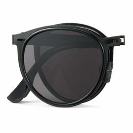 Cyxus P1568 Folding Sunglasses, Polarized Lenses, UV Protection, Small Face Effect, Ultra Lightweight, For Fishing, Driving, Climbing, Sports, Fashionable, Black