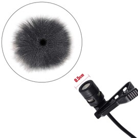 Pack of 2 Fur Wind Protection for Microphone, Fur Microphone Windscreen, Lavalier Wind Protection, Mini Wind Filter Pop Filter, Outdoor Wind Protection Muff Pop Protection (0.5 cm)