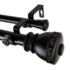 Rod Desyne 1" Delaney Double Curtain Rod, 120-170 inch, Black