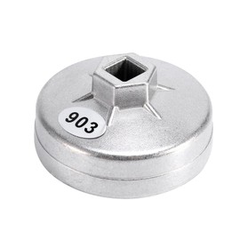 Ausla Heavy Duty Oil Filter Wrench 74mm 14 Flutes Oil Filter Removal Cap Wrench Garage Socket Set Car Removal Tool for Benz Silver