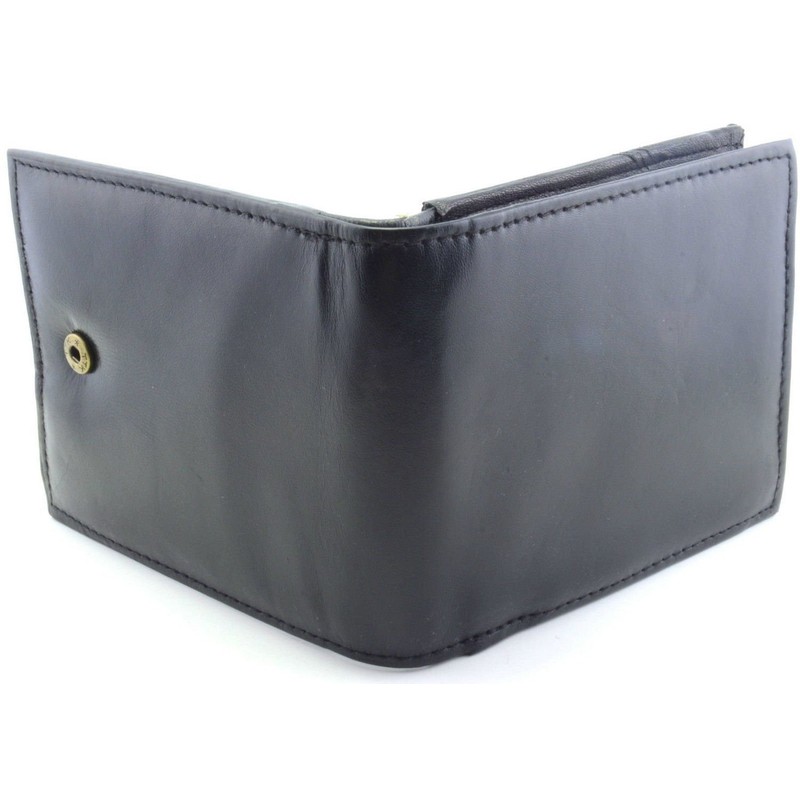 Mens Wallet, Zip Pocket, ID Window Black Black