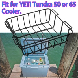 Cooler Basket for Yeti Tundra 50 & 65, lgloo 52QT, Ozark Trail 52QT, Pelican Elite (45 & 70) etc, Stainless Steel Storage Dry-Goods Basket Suitable for Coolers with All Internal diameters 12-1/2"