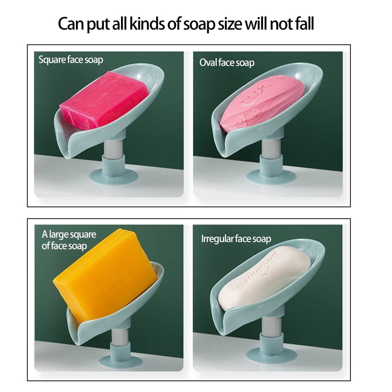 Leaf Shaped Soap Dishes for Bathroom, 2 Pcs Shower Soap