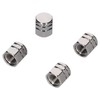 Amon 8828 Air Valve Caps, Double-Line Machined-Style Pack of 4