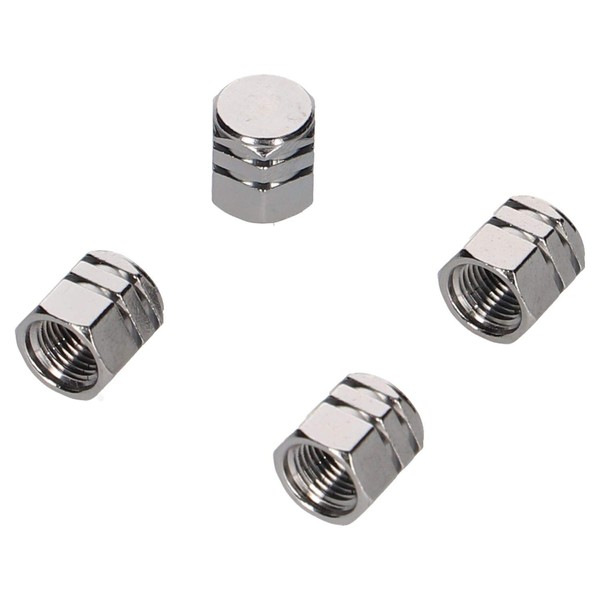 Amon 8828 Air Valve Caps, Double-Line Machined-Style Pack of 4
