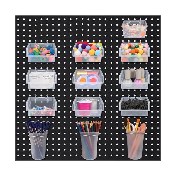 White Plastic Pegboard Organizer Wall Panel,Pegboard Accessories Organizer Set –