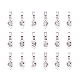 PH PandaHall 50pcs Glue-on Flat Pad Bails Pendant Cabochon Jewellery Findings for Jewellery Making, Antique Silver