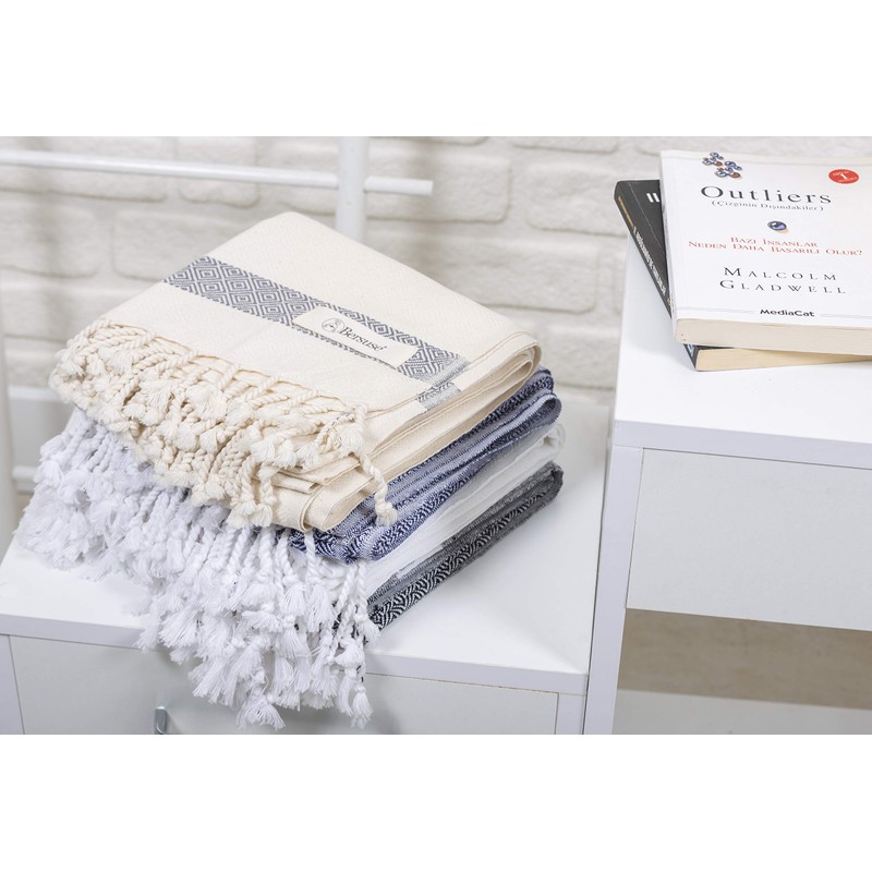 Bersuse 100% Cotton - Laodicea Turkish Towel - Natural White