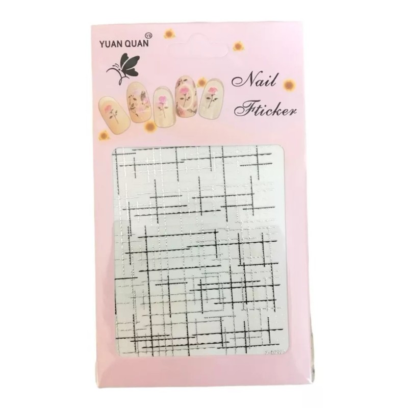 Stickers Uñas Paquete 12 Plantillas Diseños Varios Grecas