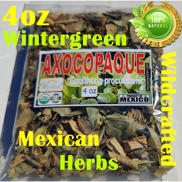 Axocopaque hierba/te,Wintergreen herbs,Gaultheria procumbens, wintergreen 4oz !!