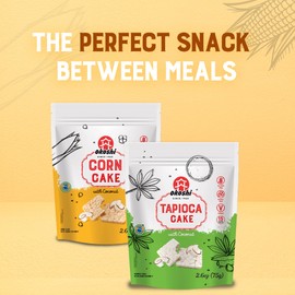 OKOSHI - Kit 5 Low Carb Toasts 3 Tapioca + 2 Corn - Japanese Snacks, Healthy Snacks for Dieting - Vegan, Kosher, Non-GMO - Coconut - 5 x 2.64oz