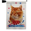 Breeze Decor Patriotic Ginger Garden Flag Set Mailbox Hanger Cat