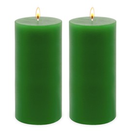 2-Pack Green Tea Scented Pillar Candles 3x6 Inch – Romantic Floral Fragrance for Spring Weddings Parties and Home Décor