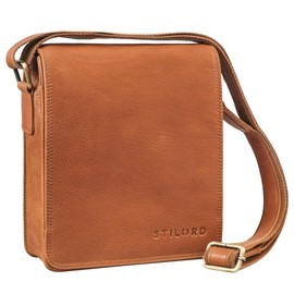 STILORD 'Akito' Leather Crossbody Bag for Men - Perfect for Work and Leisure - With 8.4-Inch Tablet Pocket - Premium Genuine Leather Messenger Bag Men, Colour:texas - brown