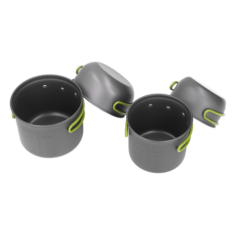 4pcs Camping Pot Kit Multi Layers Anti Scalding Design Camping