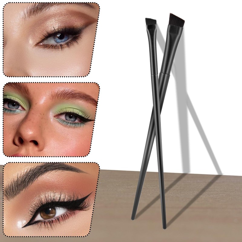 LXUEJIE 5 PCS Eyeliner Brushes Set, Black Fine Angled Eyebrow