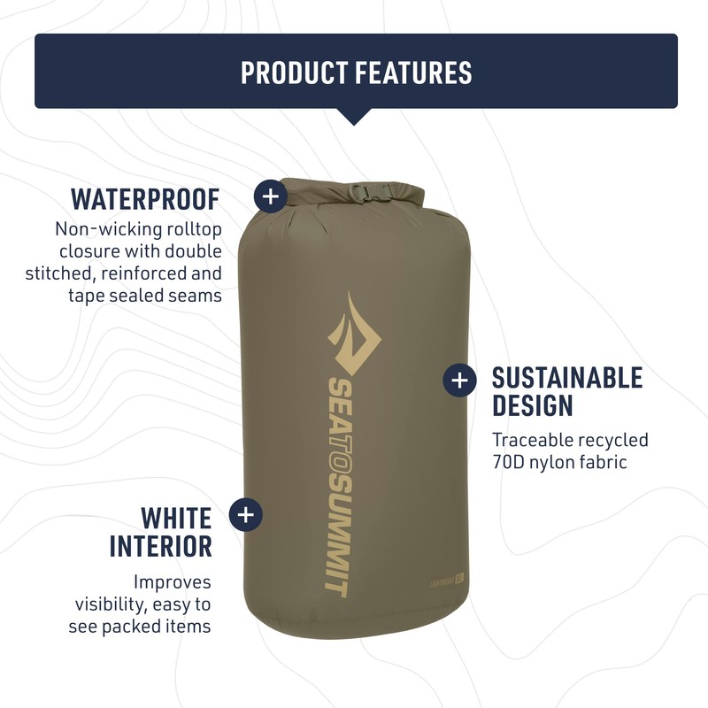 Sea to Summit Lightweight Dry Bag, Multi-Purpose Dry Storage, 13